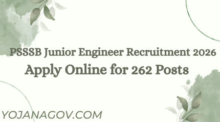PSSSB Junior Engineer Recruitment 2026: Apply Online for 262 Posts